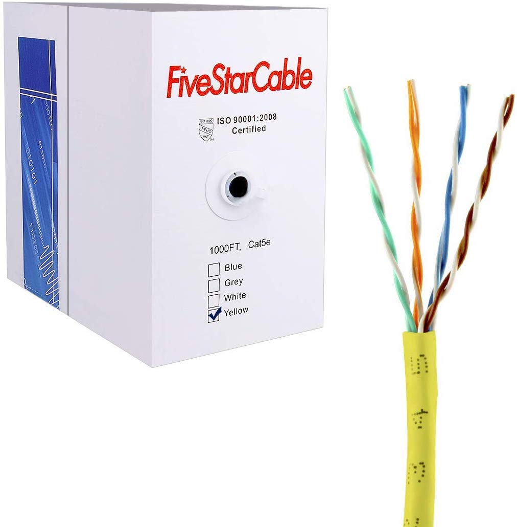 Pullbox Solid Bulk Cat6 Blue Ethernet Cable 1000 Foot UTP Unshielded Twisted Pair 