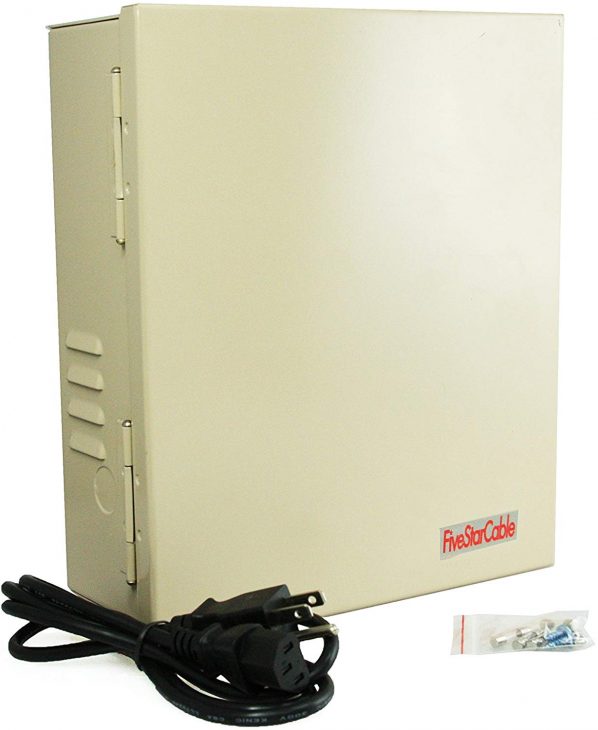 FiveStarCable 18 Channel Output Port 12V DC Max 29A CCTV PTC Fuse Distributed Power Distribution Unit Power Supply Box for Security Camera