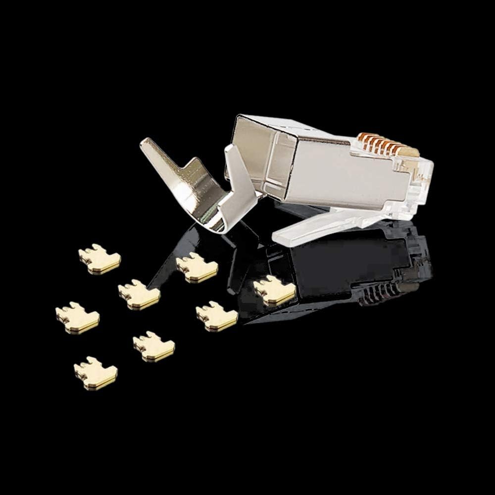 Cat6a CAT7 Metal Shielded RJ45 Plug Connector FTP 8P8C Modular Network Plug Connector 25 Set (Wire Hole 1.45mm/0.057) - Image 3