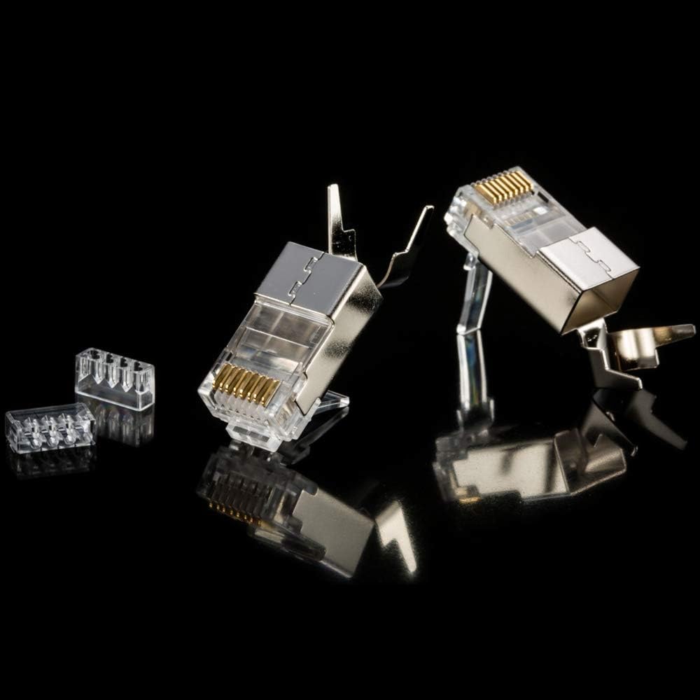 Cat6a CAT7 Metal Shielded RJ45 Plug Connector FTP 8P8C Modular Network Plug Connector 25 Set (Wire Hole 1.45mm/0.057) - Image 2